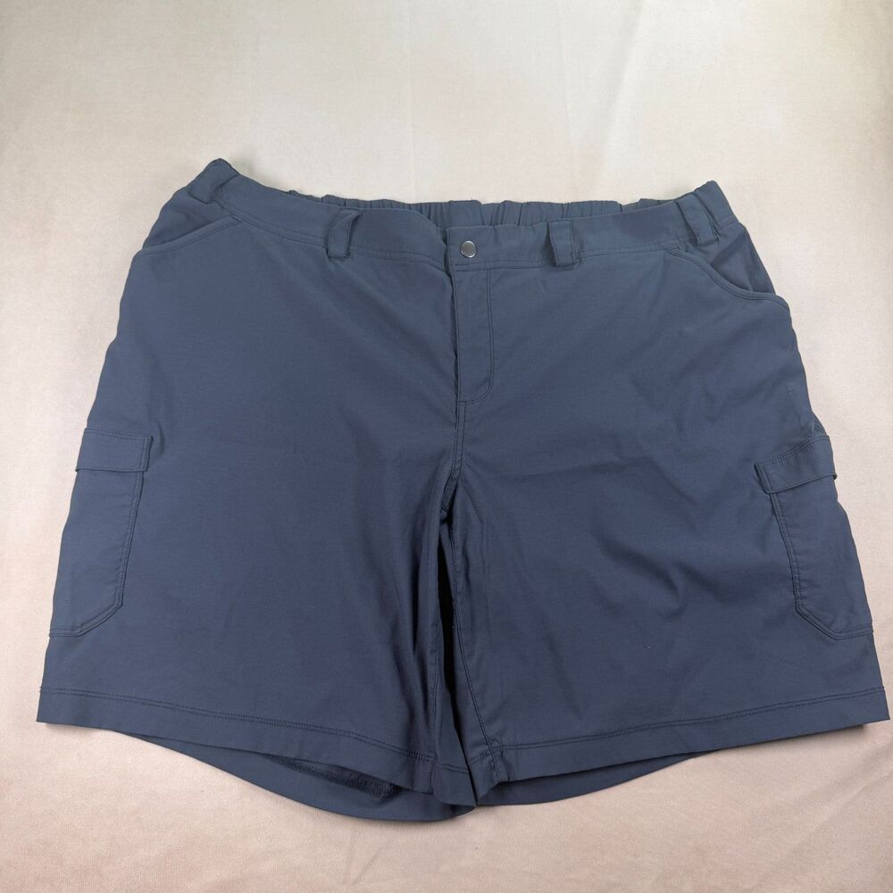 Duluth Trading Dry on the Fly Womens 24W Cargo Shorts Navy Stretch Hiking 10"
